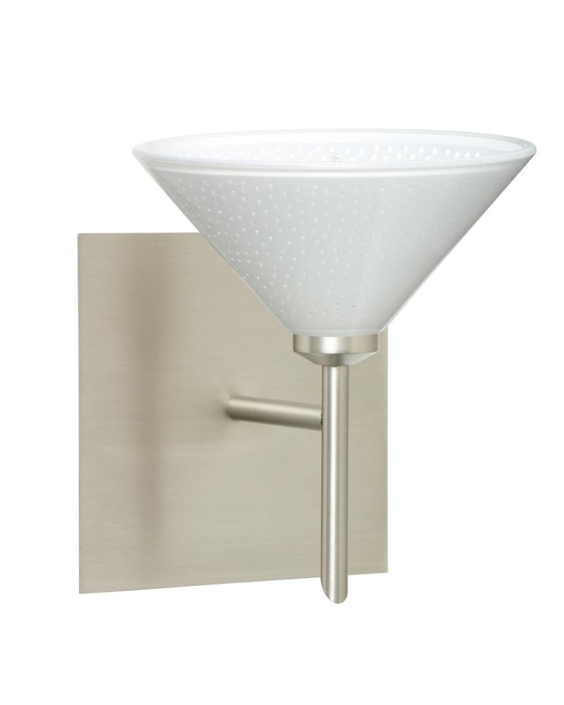 Besa Wall With SQ Canopy Kona Satin Nickel White Starpoint 1x40W G9