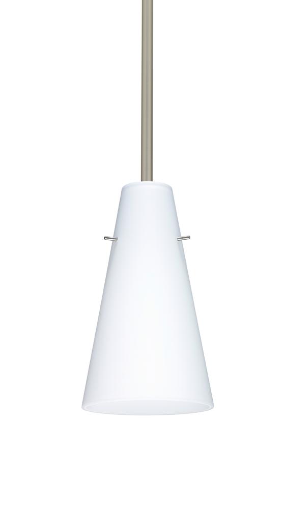 Besa Cierro LED Pendant Opal Matte Satin Nickel 1x9W LED