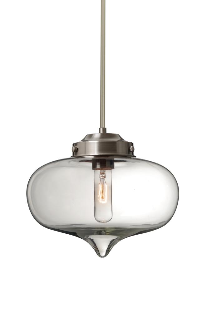 Besa Mira Stem Pendant Satin Nickel Clear 1x60W T10