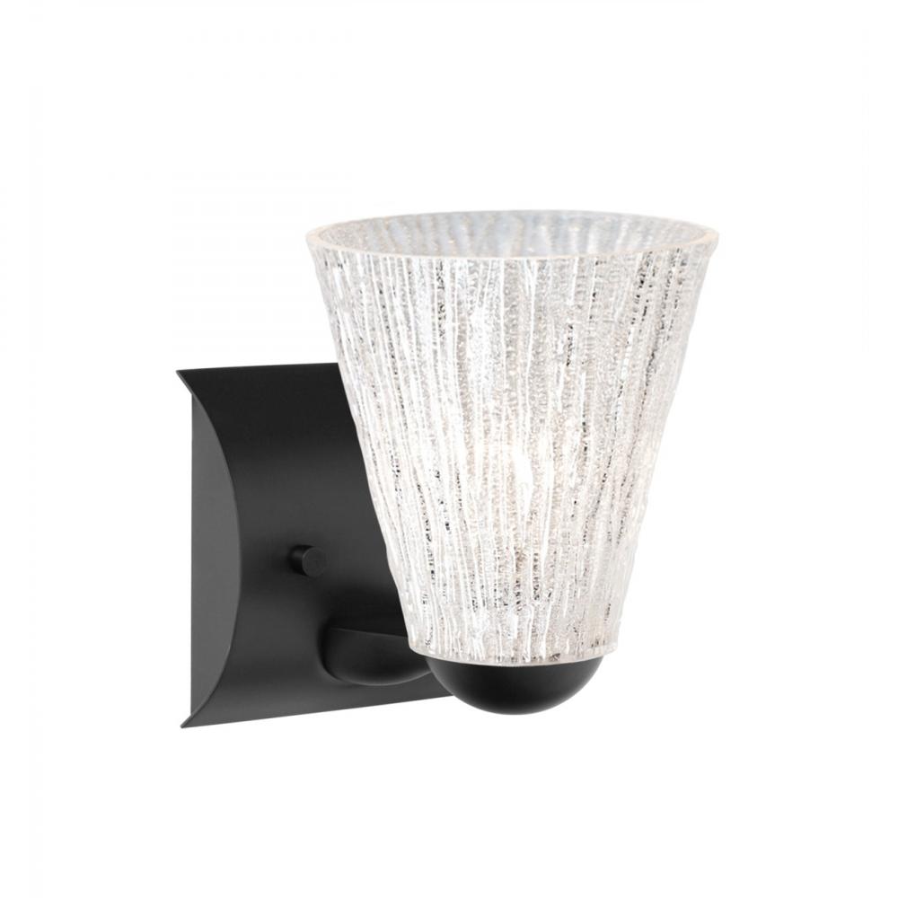 Besa Nico 5 Mini Sconce, Glitter Stone, Black, 1x9W LED