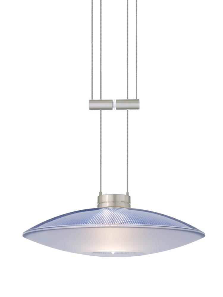 Besa Pendant Spazio Satin Nickel Blue/Frost 1x50W Halogen