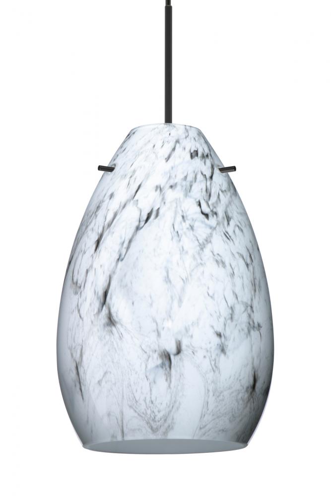 Besa Pendant Pera 6, Black Finish, Marble Grigio 1x50W MAX GY6.35 Base