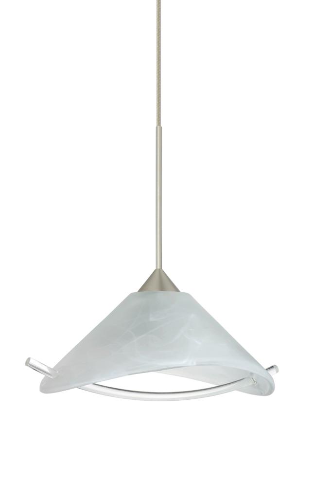 Besa Pendant Hoppi Satin Nickel Marble/Clear 1x3W LED