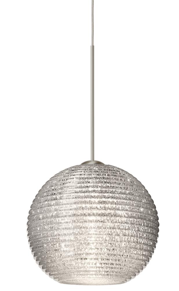 Besa Pendant Kristall 6 Satin Nickel Glitter 1x5W LED