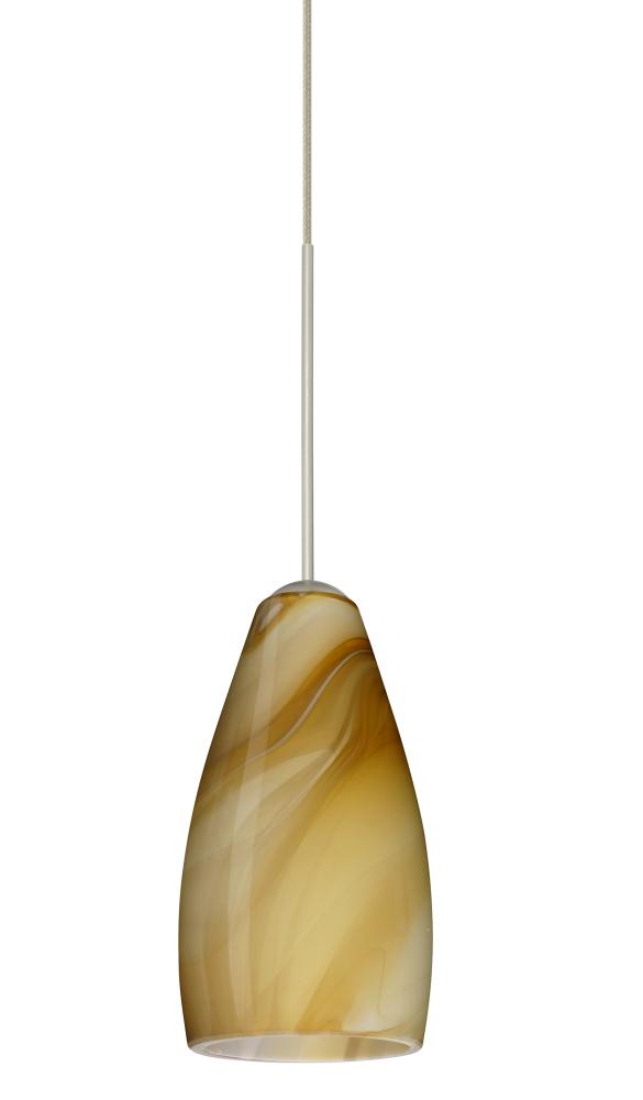 Besa Pendant Karli Satin Nickel Honey 1x5W LED