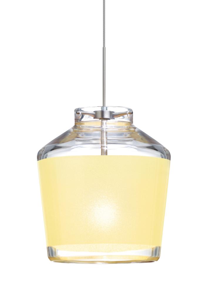 Besa Pendant Pica 6 Satin Nickel Creme Sand 1x5W LED