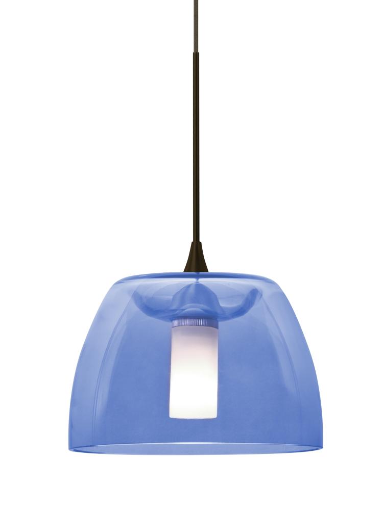 Besa Spur Cord Pendant, Blue, Bronze Finish, 1x35W Halogen