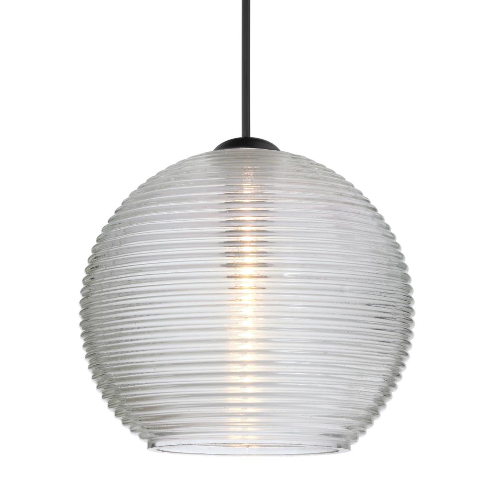 Besa Pendant Kristall 6, Black Finish, Clear 1x5W LED