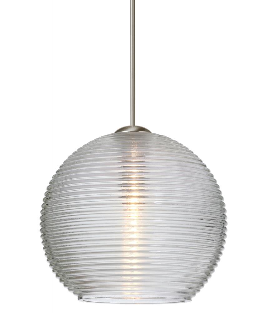 Besa Pendant Kristall 6 Satin Nickel Clear 1x5W LED