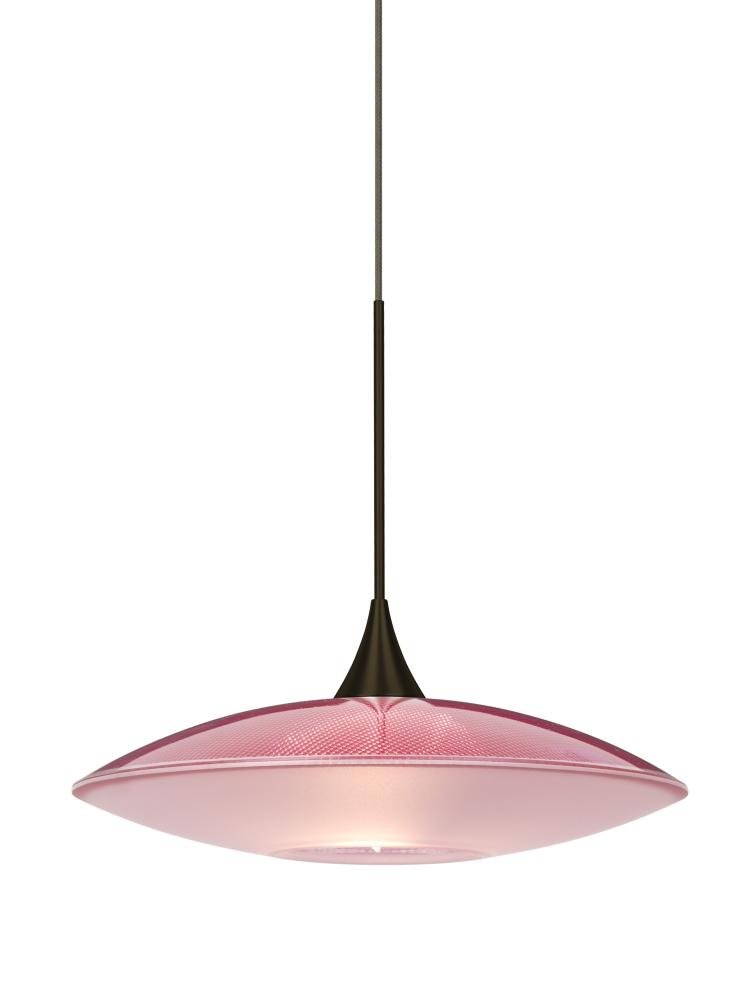 Besa Pendant Spazio Bronze Red/Frost 1x50W Halogen