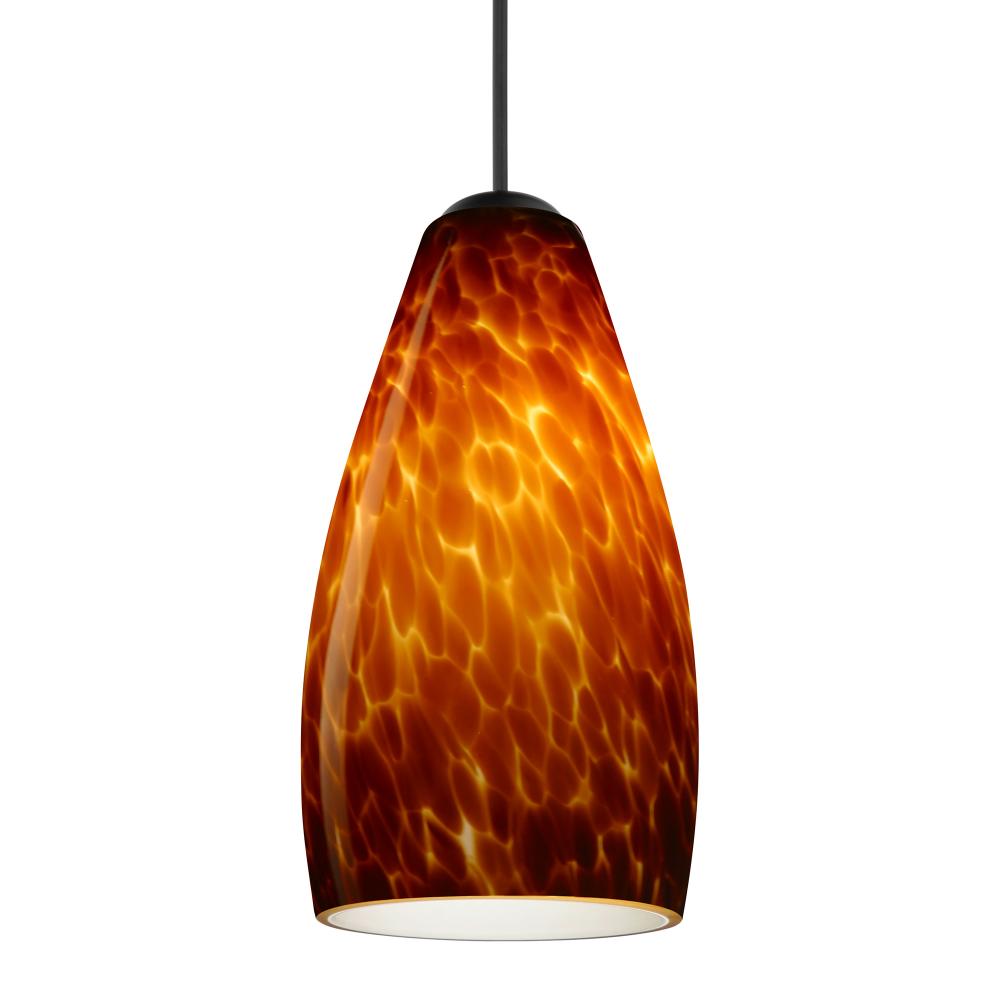 Besa Pendant Karli, Black Finish, Amber Cloud 1x50W MAX GY6.35 Base