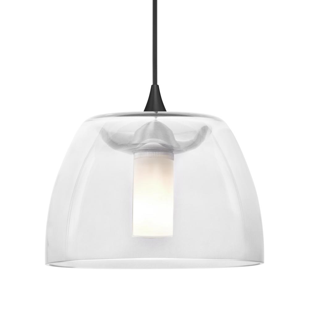 Besa Spur Pendant, Clear, Black Finish, 1x3W LED