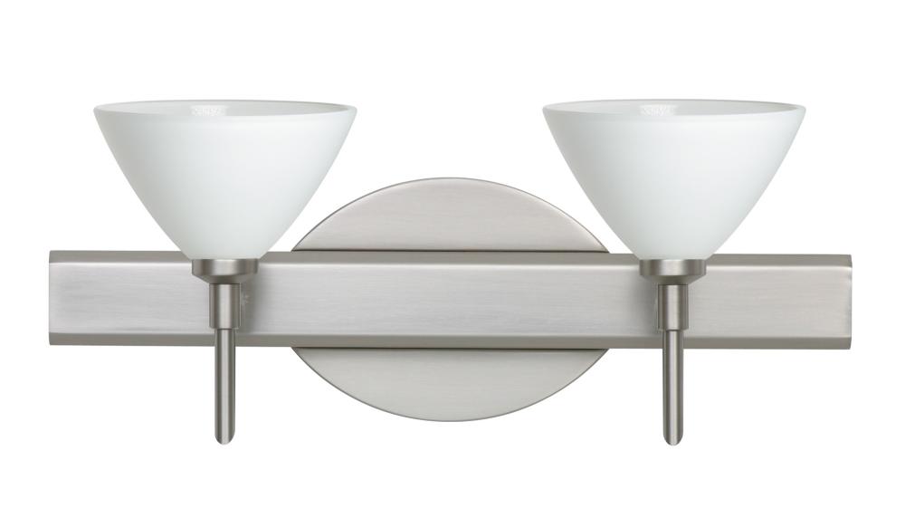 Besa Wall Domi Satin Nickel White 2x5W LED