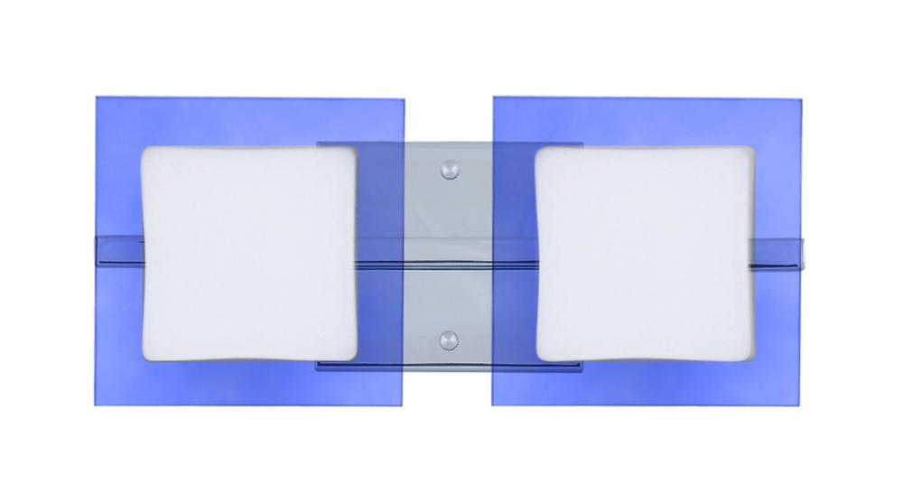 Besa Wall Alex Chrome Opal/Blue 2x5W LED