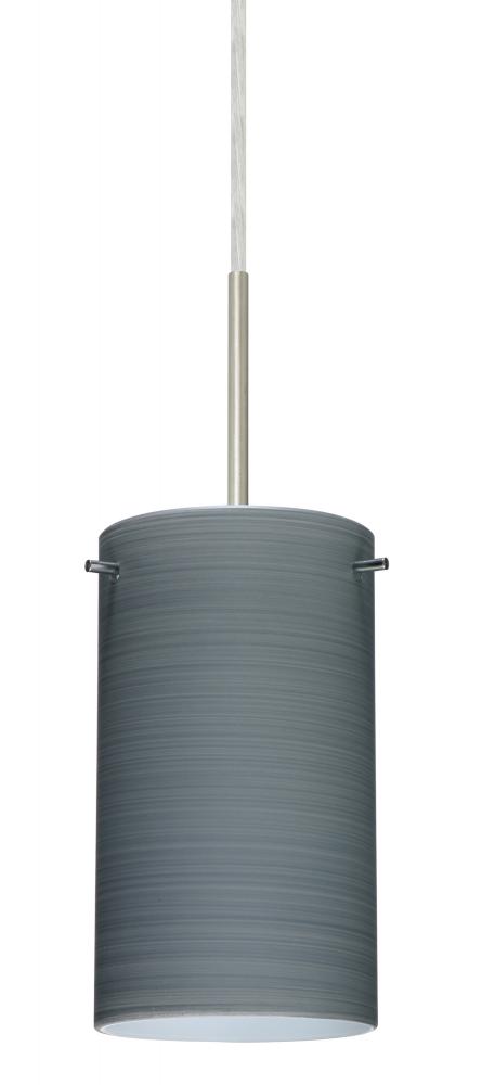 Besa Stilo 7 Pendant For Multiport Canopy Satin Nickel Titan 1x40W B10 Med