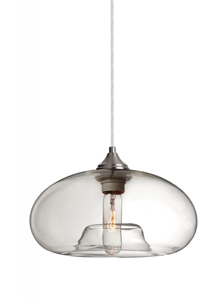 Besa Pendant For Multiport Canopy Bana Satin Nickel Clear 1x60W Medium Base