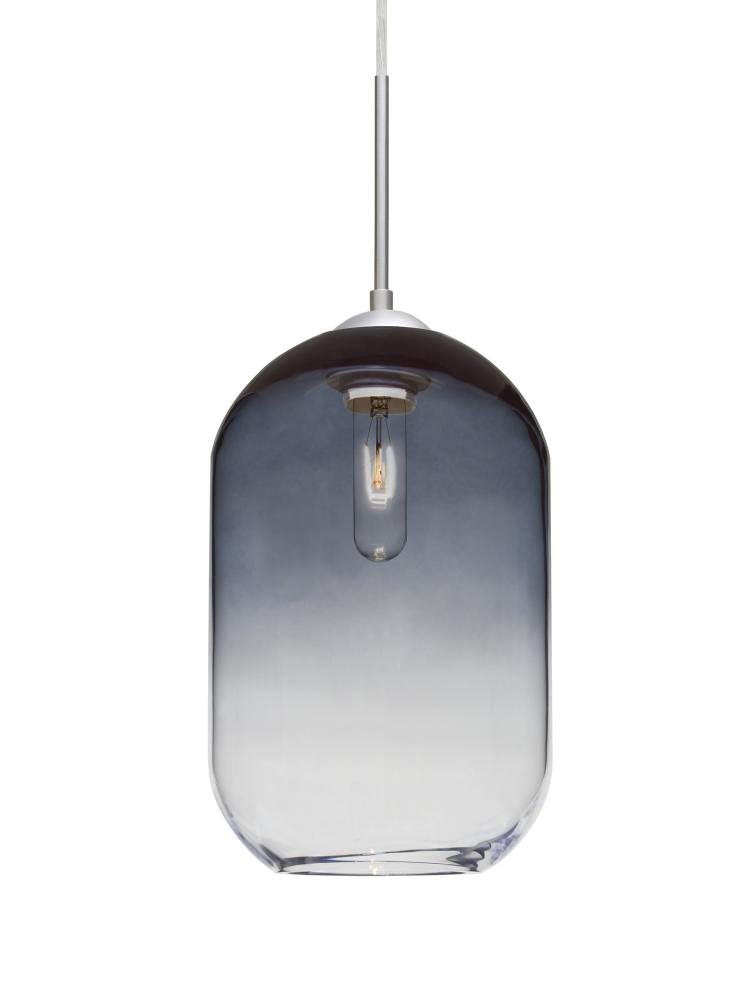 Besa, Omega 12 Cord Pendant For Multiport Canopies,Steel/Clear, Satin Nickel Finish,