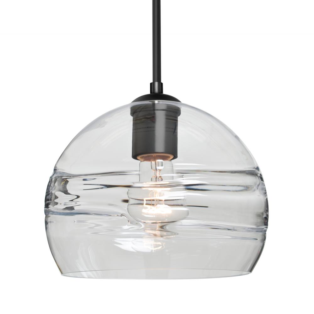 Besa Spirit 8 Pendant For Multiport Canopy, Clear, Black Finish, 1x8W LED Filament