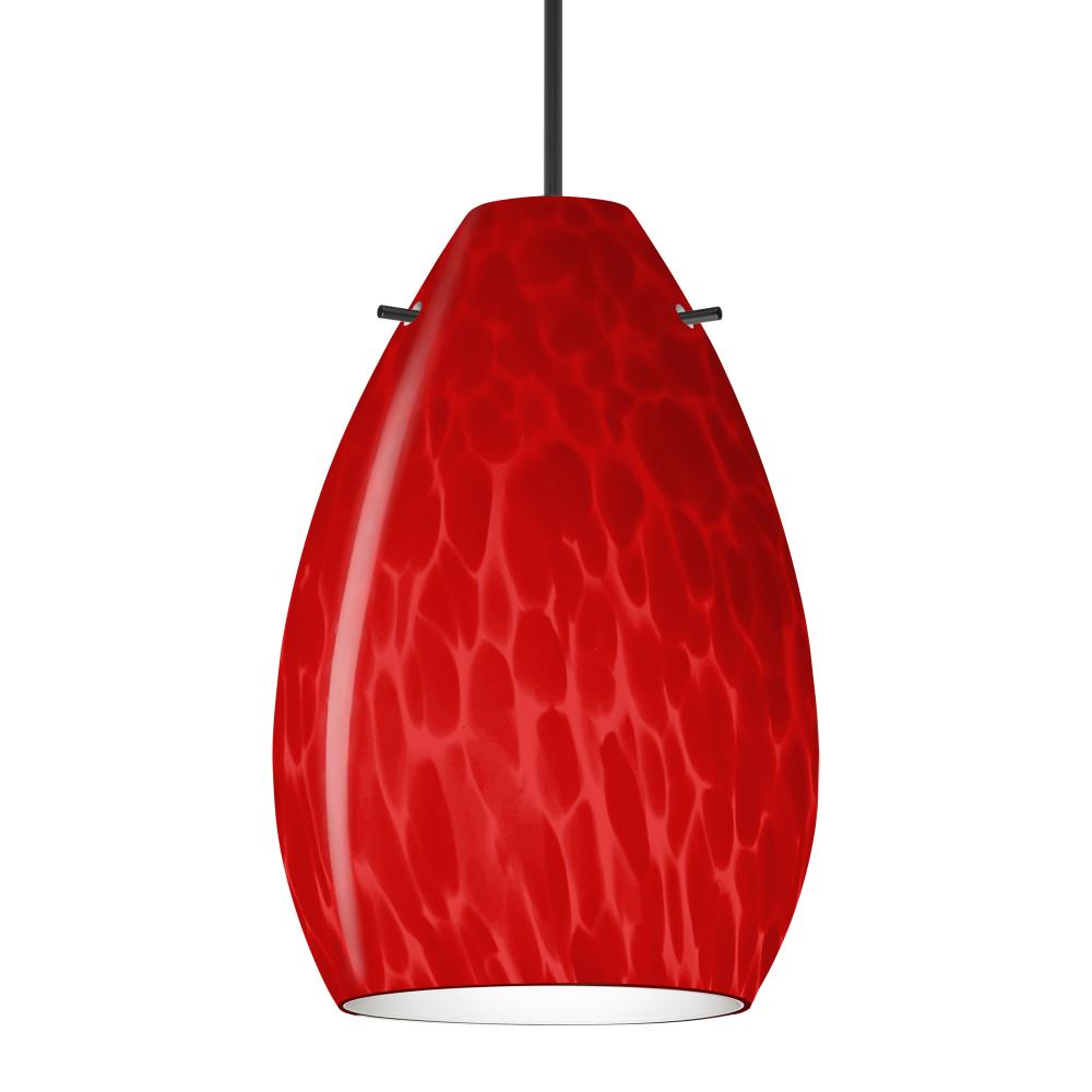 Besa, Pera 6 Cord Pendant, Red Cloud, Black Finish, 1x50W MAX GY6.35 Base