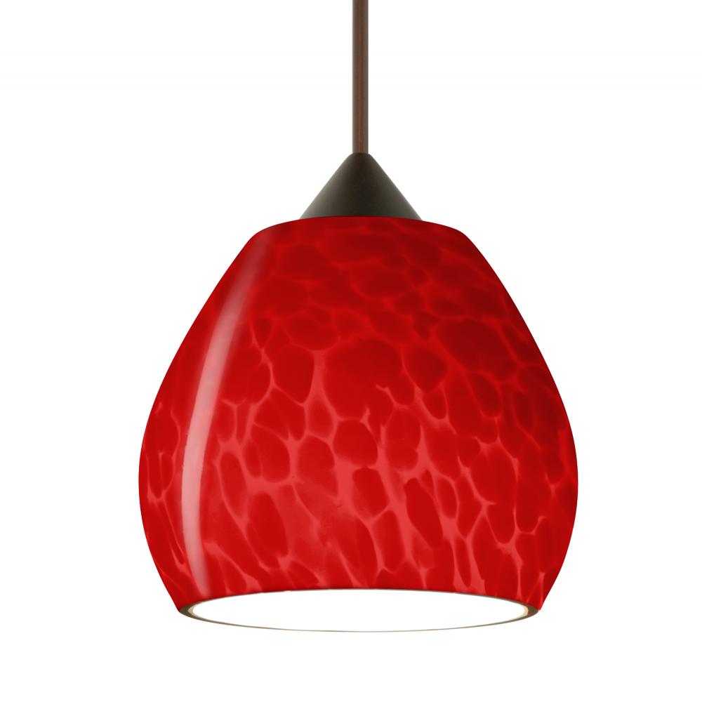 Besa, Tay Tay Cord Pendant, Red Cloud, Bronze Finish, 1x50W MAX GY6.35 Base