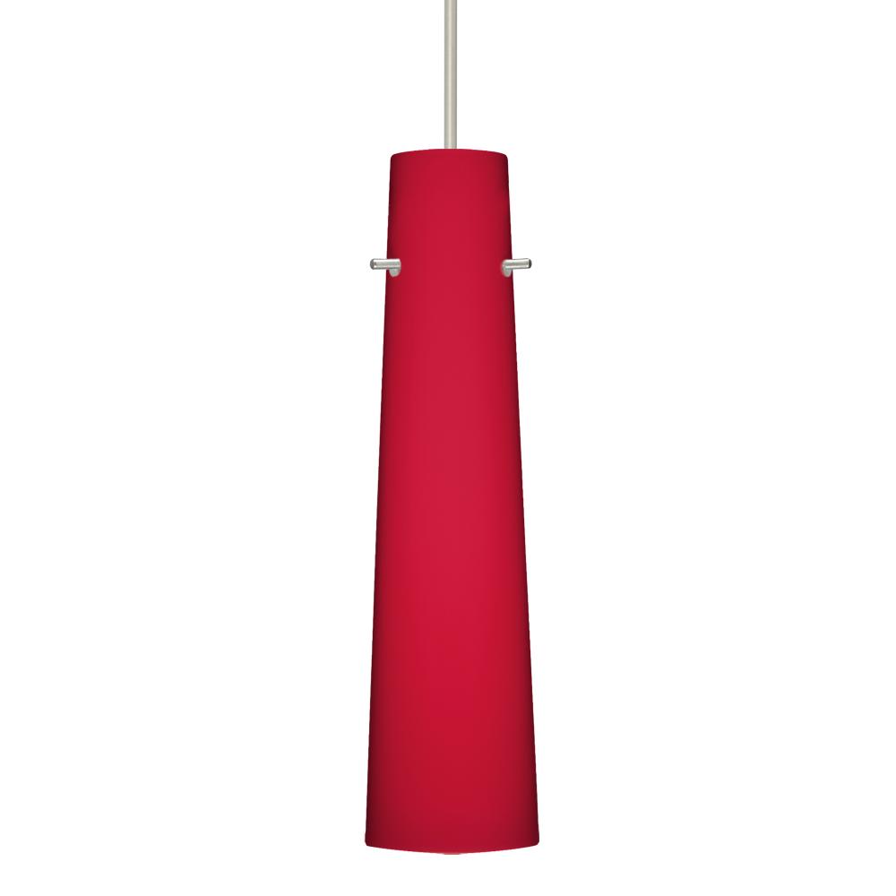 Besa Camino Pendant Satin Nickel Ruby Matte 1x50W Halogen, 15Ft. Cord