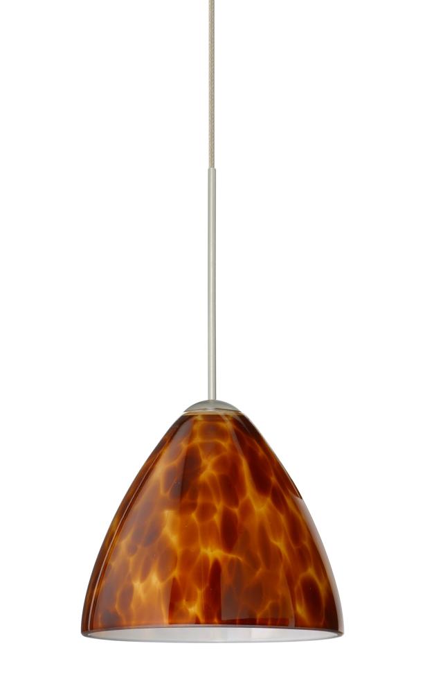 Besa Pendant For Multport Canopy Mia Satin Nickel Amber Cloud 1x5W LED