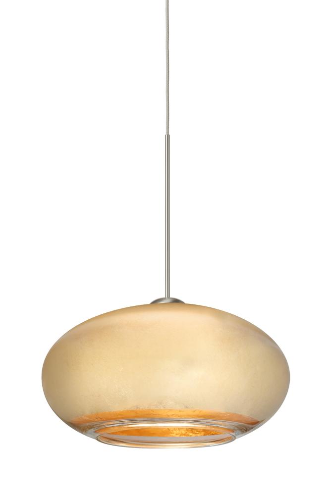 Besa Pendant For Multiport Canopy Brio 7 Satin Nickel Gold Foil 1x35W Halogen