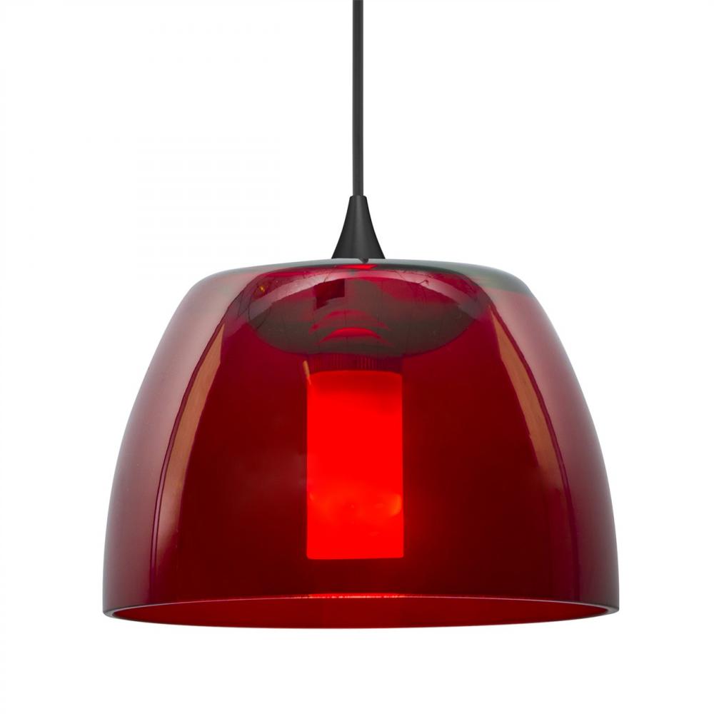 Besa Spur Pendant For Multiport Canopy, Red, Black Finish, 1x3W LED