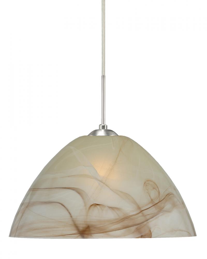 Besa Tessa Pendant Satin Nickel Mocha 1x75W Medium Base