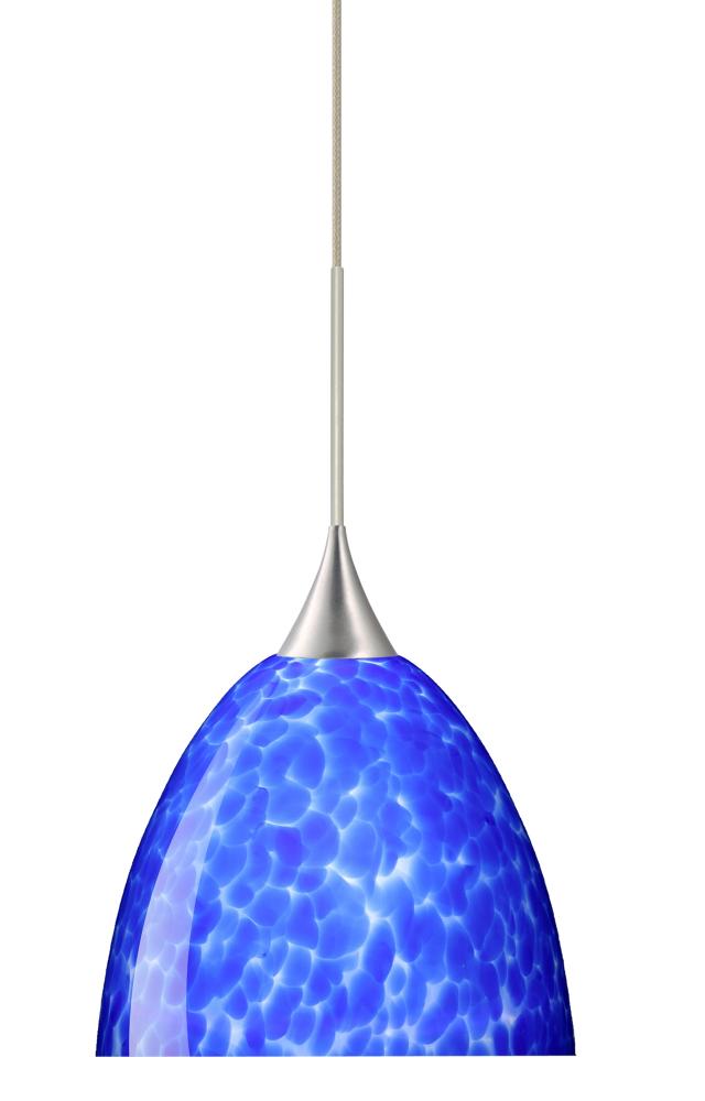 Besa Pendant Sasha Satin Nickel Blue Cloud 1x50W GY6.35