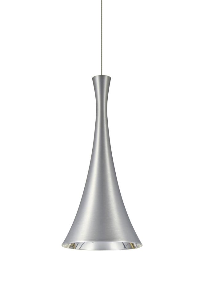 Besa, Rondo Cord Pendant For Multiport Canopy, Satin Nickel Finish, 1x9W LED