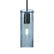 Besa Lighting 1JT-JUNI10BL-BK - Besa, Juni 10 Cord Pendant, Blue Bubble, Black, 1x60W MAX E26 Base