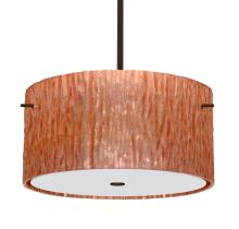 Besa Lighting 1KT-4008CS-BR - Besa Stem Pendant Tamburo 16 Bronze Stone Copper Foil 3x100W Medium Base