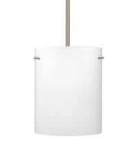 Besa Lighting 1TT-400607-SN - Besa Stem Pendant Tamburo 8 Satin Nickel Opal Matte 1x100W Medium Base