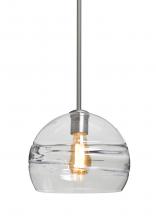 Besa Lighting 1TT-SPIR10CL-EDIL-SN - Besa Spirit 10 Pendant, Clear, Satin Nickel Finish, 1x8W LED Filament