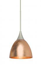 Besa Lighting 1XC-1758CF-LED-SN - Besa Divi Pendant, Copper Foil, Satin Nickel, 1x9W LED