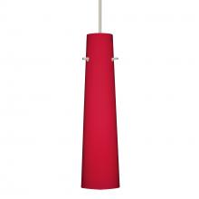  1XC-5674RM-SN-277 - Besa Camino Pendant Satin Nickel Ruby Matte 1x50W Halogen, 277V