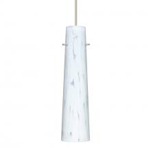 Besa Lighting 1XT-567419-LED-SN-L - Besa Camino Pendant Satin Nickel Carrera 1x50W Halogen, 15Ft. Cord