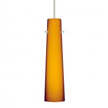 Besa Lighting 1XT-567480-SN-DIM010 - Besa Camino Pendant Satin Nickel Amber Matte 1x50W Halogen, 0-10V Dimming