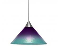 Besa Lighting 1XT-JADEPB-LED-SN - Besa, Jade Cord Pendant, Purple/Blue, Satin Nickel Finish, 1x3W LED