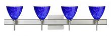 Besa Lighting 4SW-177986-SN-SQ - Besa Wall With SQ Canopy Mia Satin Nickel Blue Cloud 4x40W G9