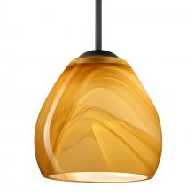 Besa Lighting B-4122HN-MED-BK - Besa Bolla Pendant For Multiport Canopy Honey Black 1x40W MAX E26 Base