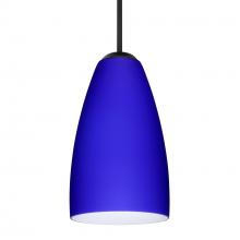 Besa Lighting J-1511CM-BK - Besa Riva 9 Pendant For Multiport Canopy Black Cobalt Blue Matte 1x75W MAX E26 Base