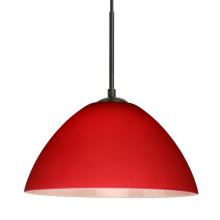 Besa Lighting J-420131-BK - Besa Tessa Pendant For Multiport Canopy Black Red Matte 1x75W MAX E26 Base