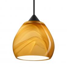 Besa Lighting RXP-5605HN-BK - Besa Pendant Tay Tay, Black Finish, Honey 1x50W MAX GY6.35 Base