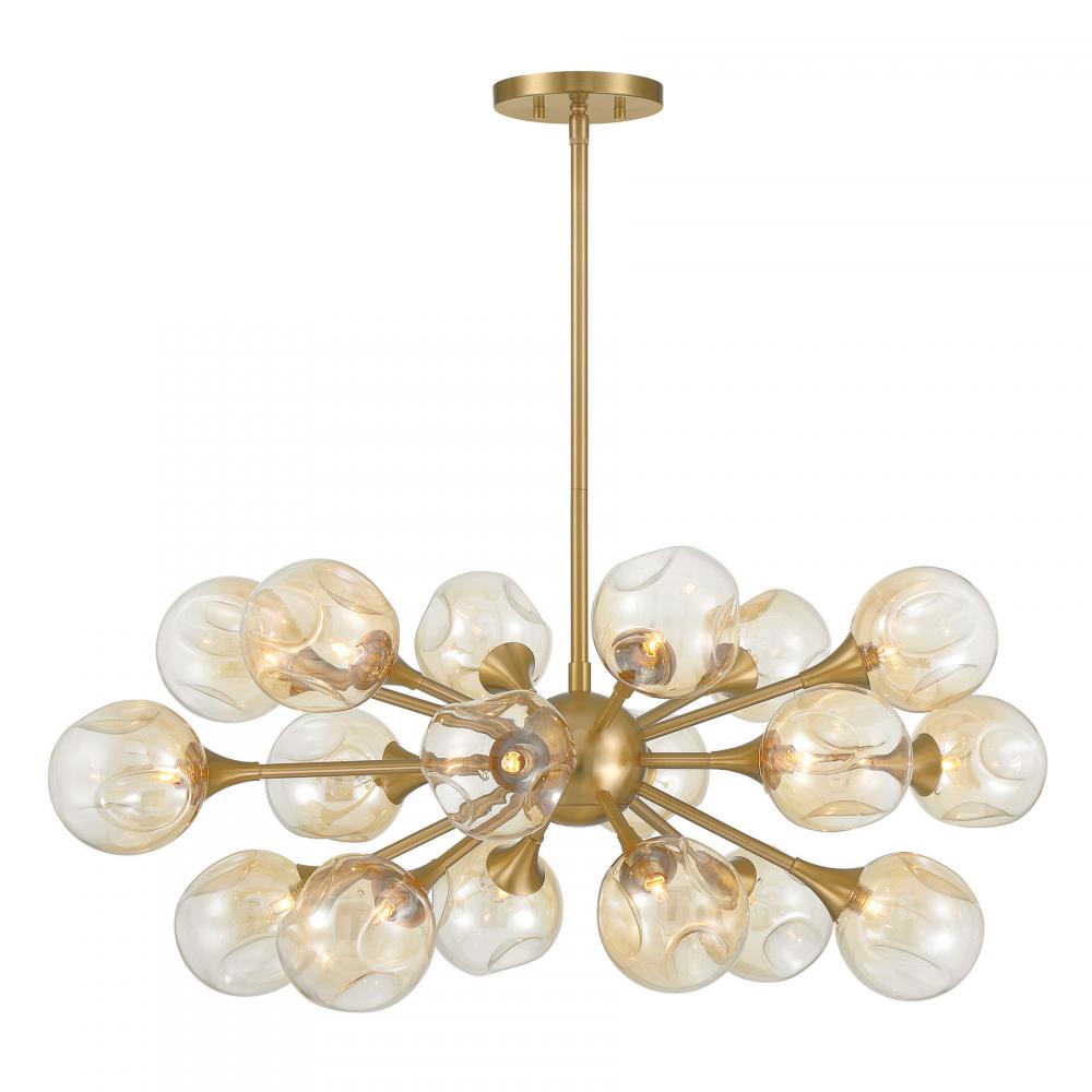 Matisse 18-Light Chandelier in Warm Brass