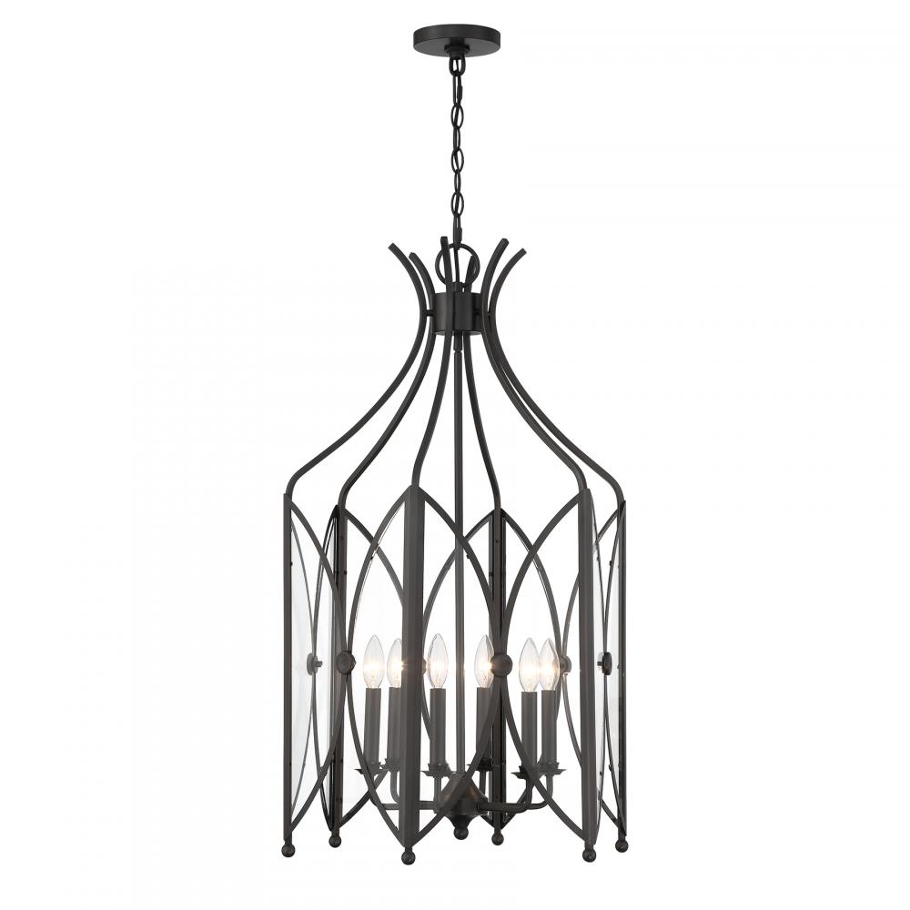 Enclave 6-Light Pendant in Black Tourmaline