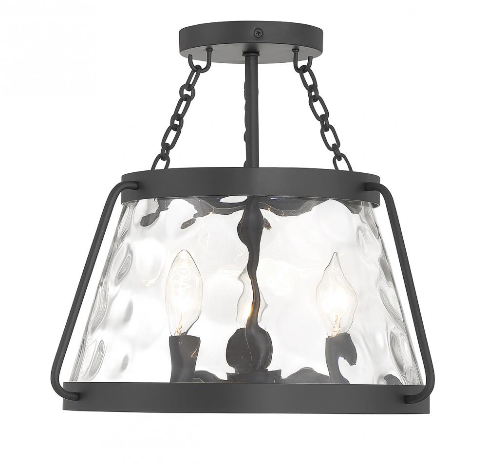 Crawford 3-Light Ceiling Light in Matte Black