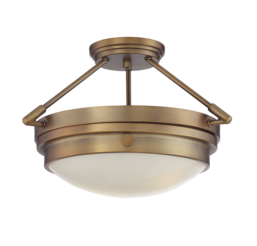 savoy house lucerne flush mount in warm brass