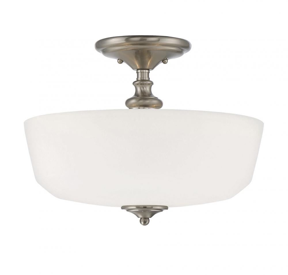 Melrose 2-Light Ceiling Light in Satin Nickel